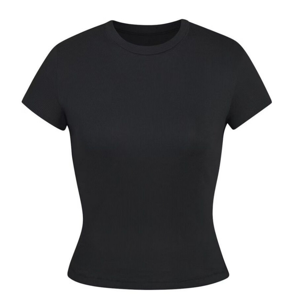 Skims Cotton Rib T-Shirt Soot Size XXL